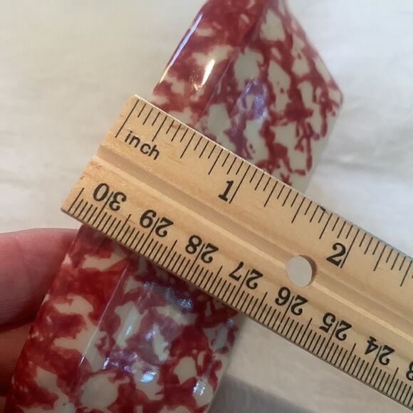 Christmas Dish Vintage Workshops of Gerald Henn Pottery Pink Spongeware Holiday - Picture 7 of 8